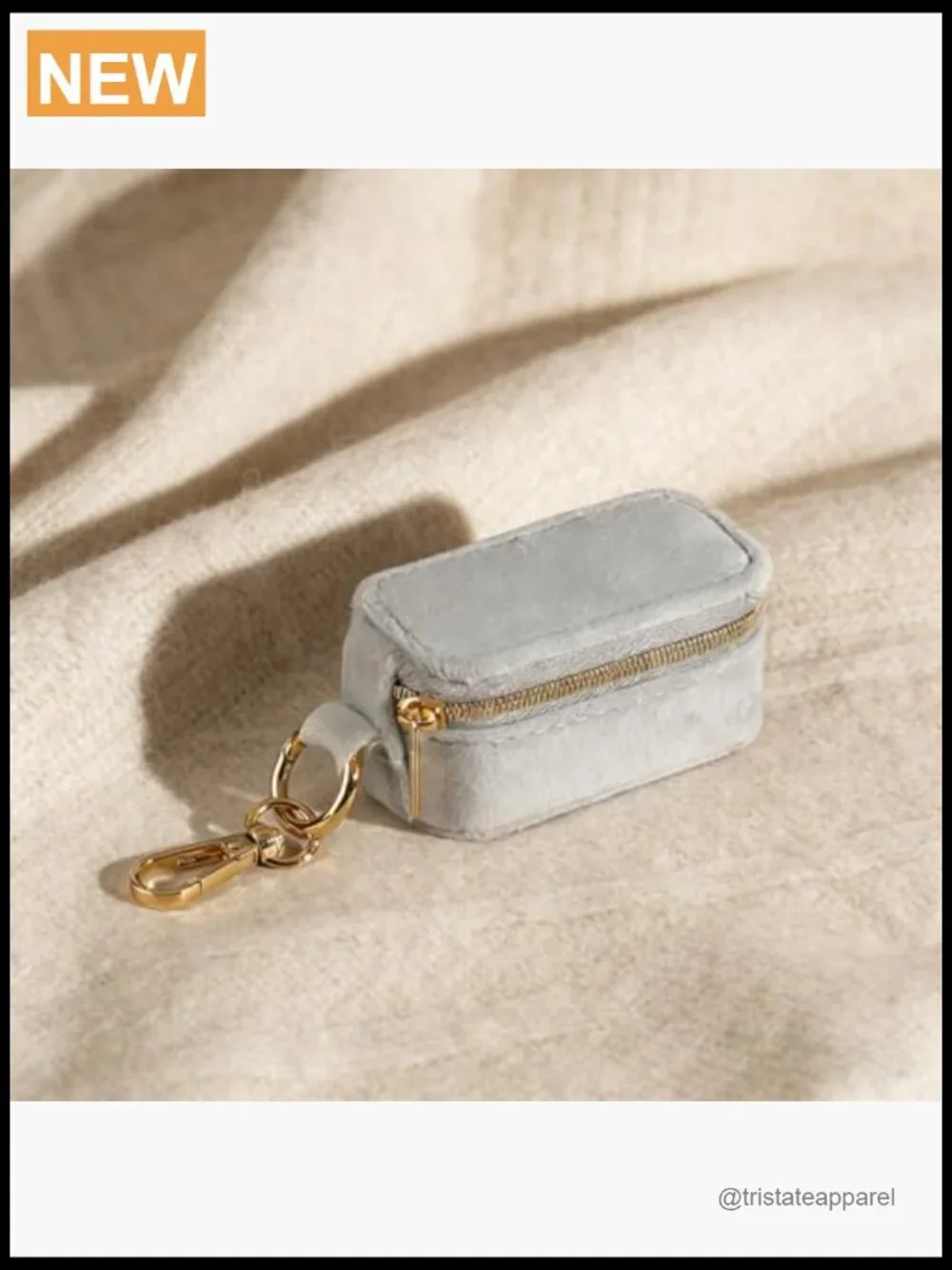 Mini Velvet Travel Jewelry Case - 2-in-1 Ring Holder Keychain for Women,